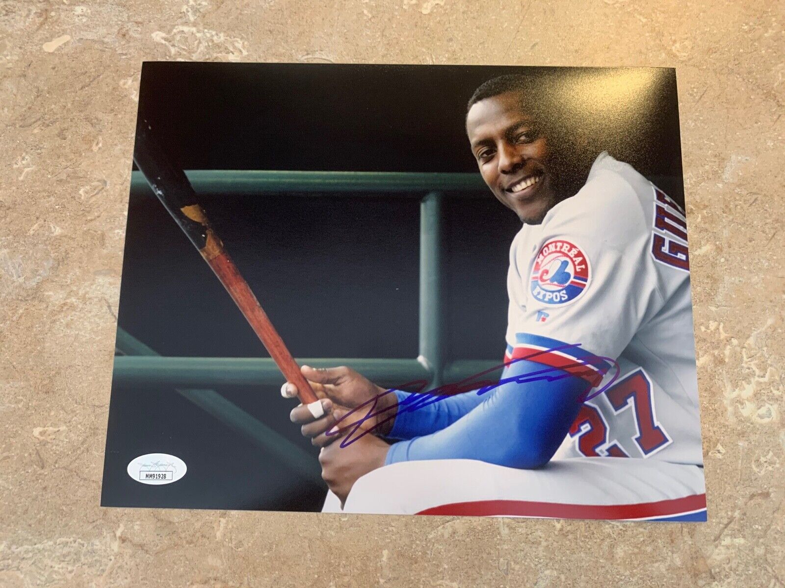 Vladimir Guerrero SR Expos Autographed 8x10 Sports Photo JSA COA #MM91928