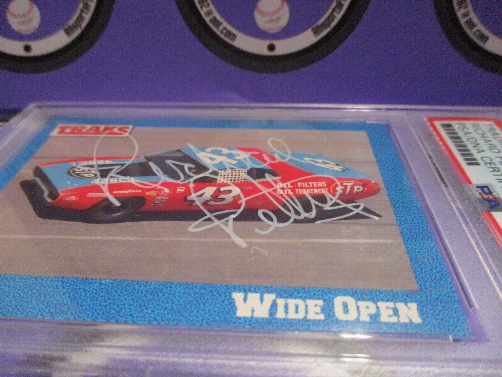 Richard Petty Autographed Signed 1991 Traks Nascar Racing Card #2 PSA Slab