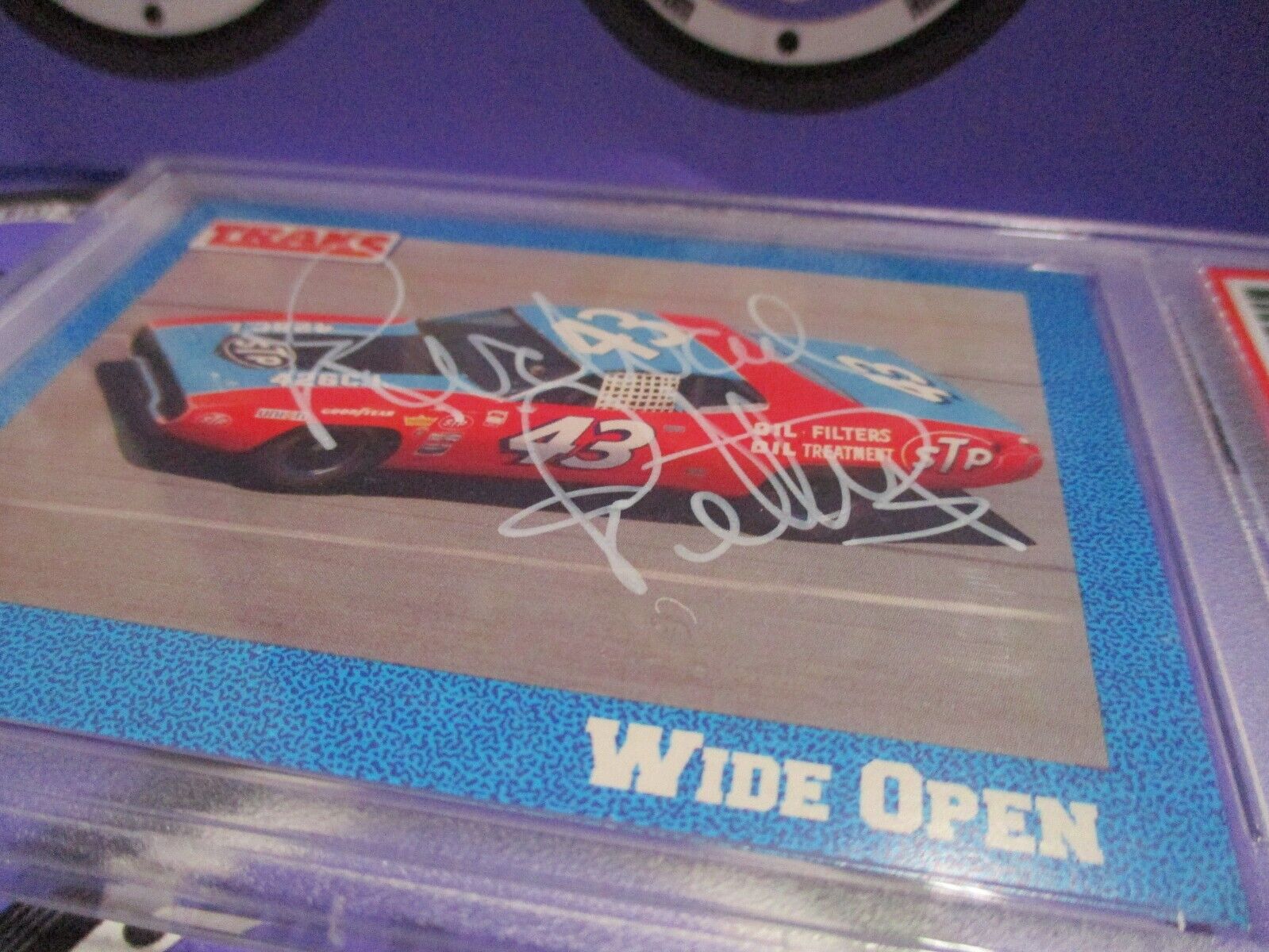 Richard Petty Autographed Signed 1991 Traks Nascar Racing Card #2 PSA Slab