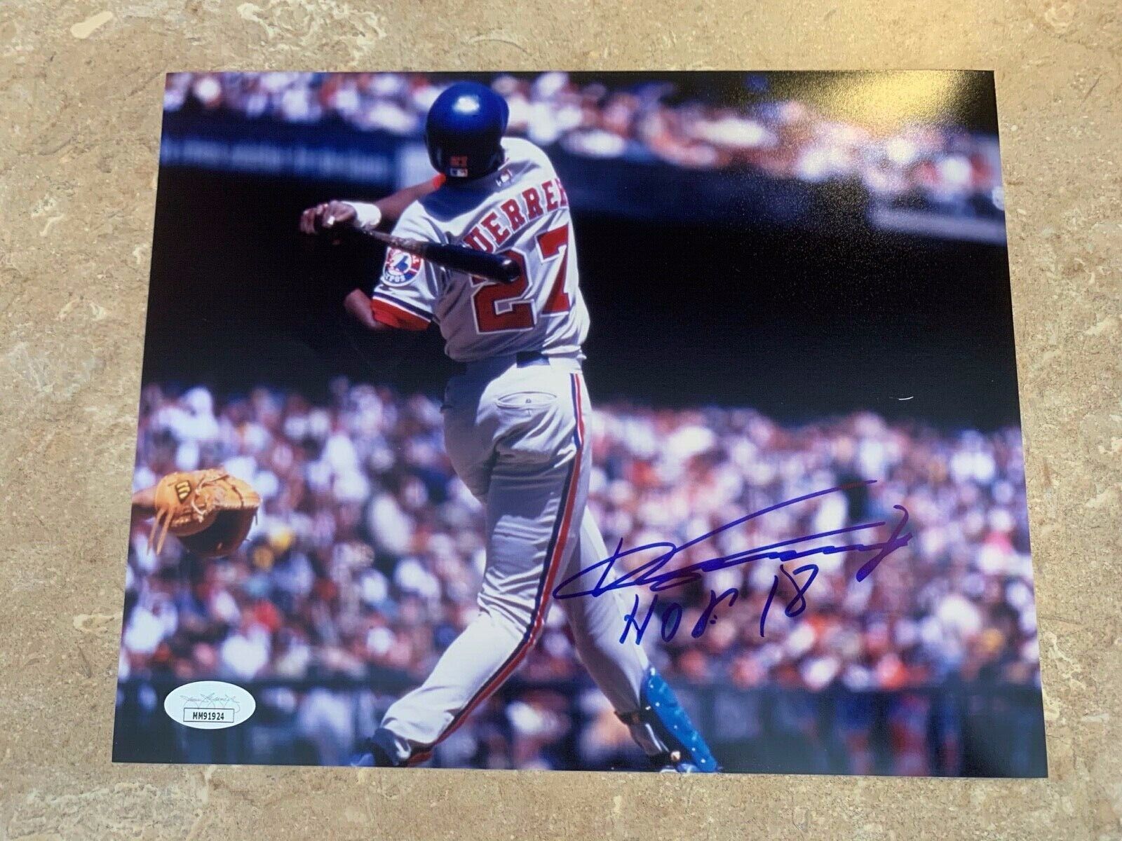 Vladimir Guerrero SR Expos Autographed 8x10 Sports Photo B JSA COA #MM91924