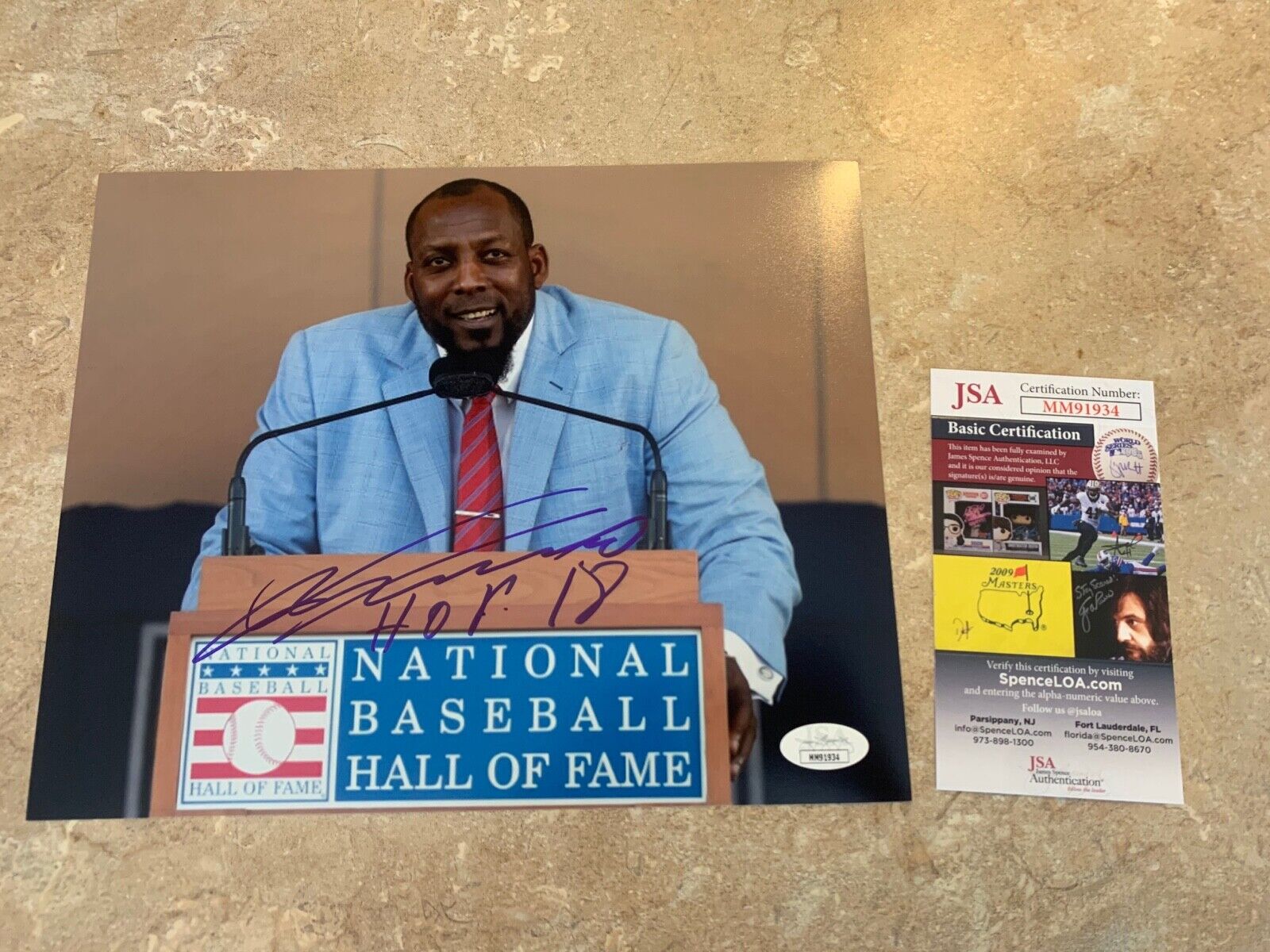 Vladimir Guerrero SR HOF 2018 Autographed 8x10 Sports Photo JSA COA #MM91934