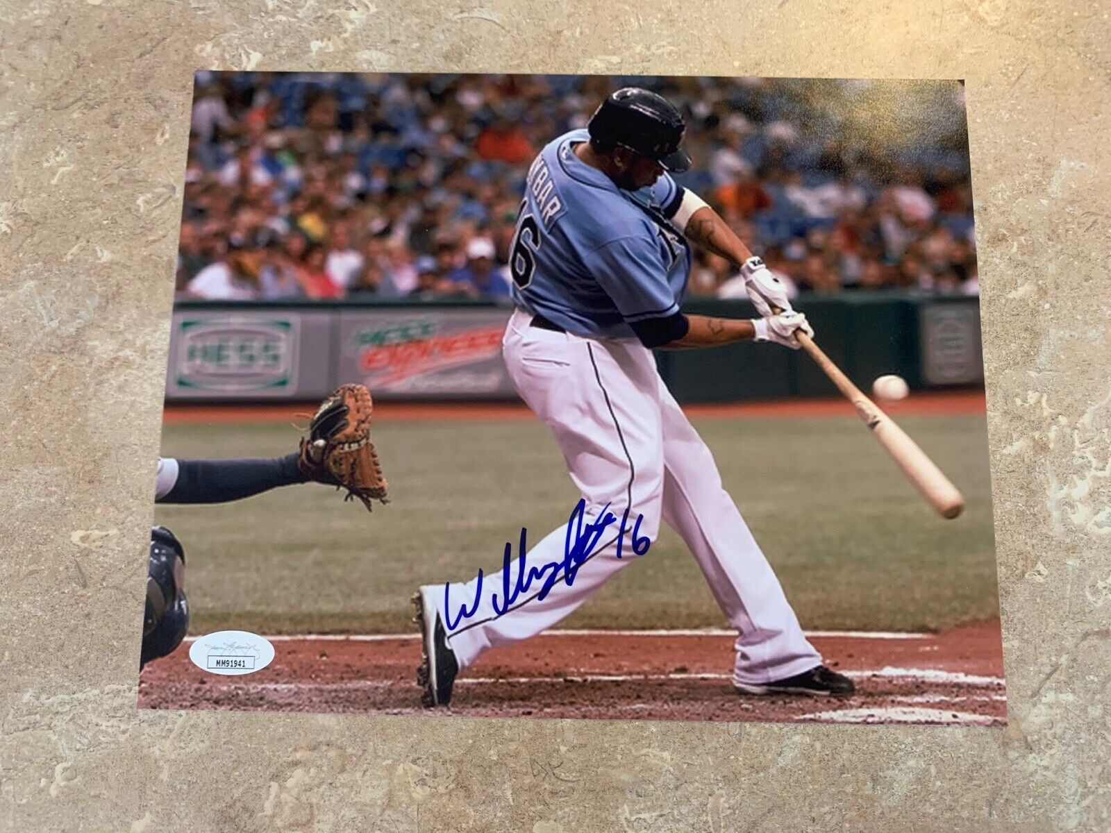 Willy Aybar 2008 Tampa Bay Rays Autographed 8x10 Sports Photo B JSA COA #MM91941