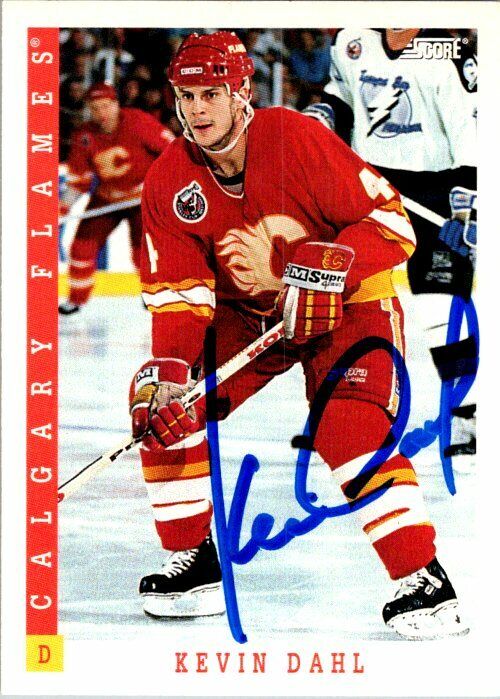 Kevin Dahl Calgary Flames Hand Signed 1993-94 Score Hockey Card #423 NM-MT