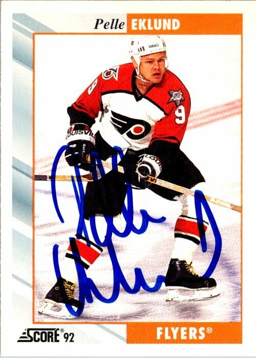 Pelle Eklund Philadelphia Flyer Hand Signed 1992-93 Score Hockey Card #173 NM-MT