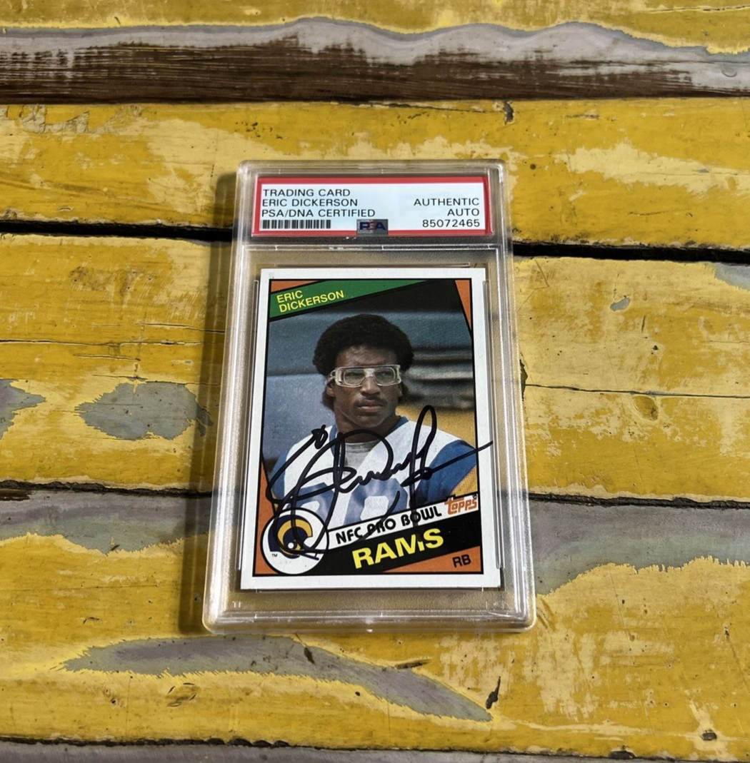 NFL Eric Dickerson Rams Autographed Signed 1984 Topps Rookie Card #280 PSA Slab