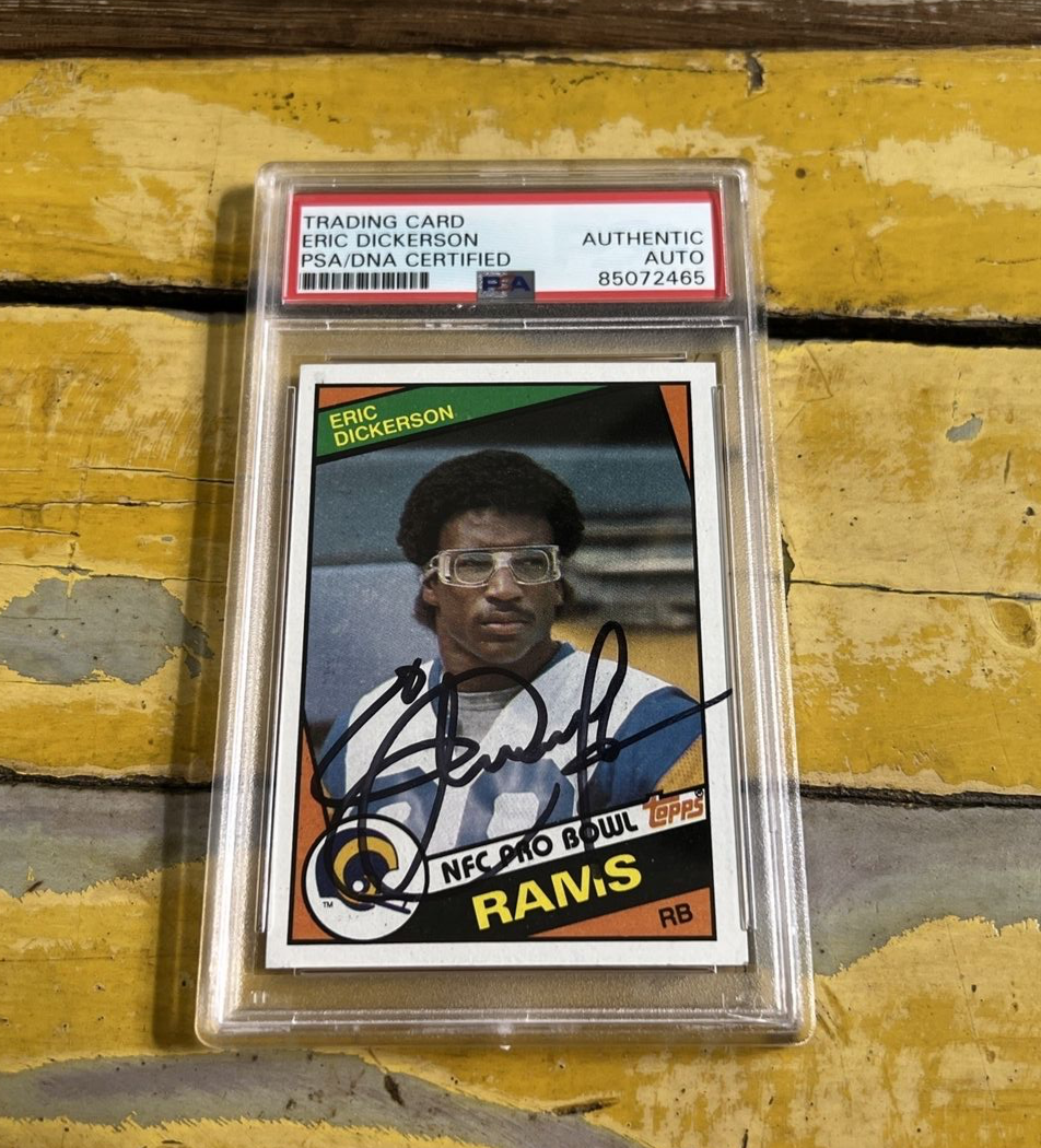 NFL Eric Dickerson Rams Autographed Signed 1984 Topps Rookie Card #280 PSA Slab