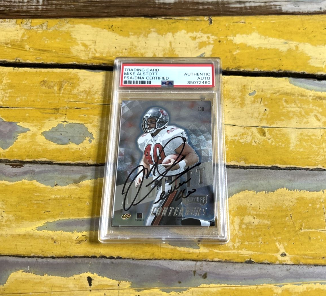 NFL Mike Alstott Autographed Signed 1998 Playoff Contenders Card #138 PSA Slab