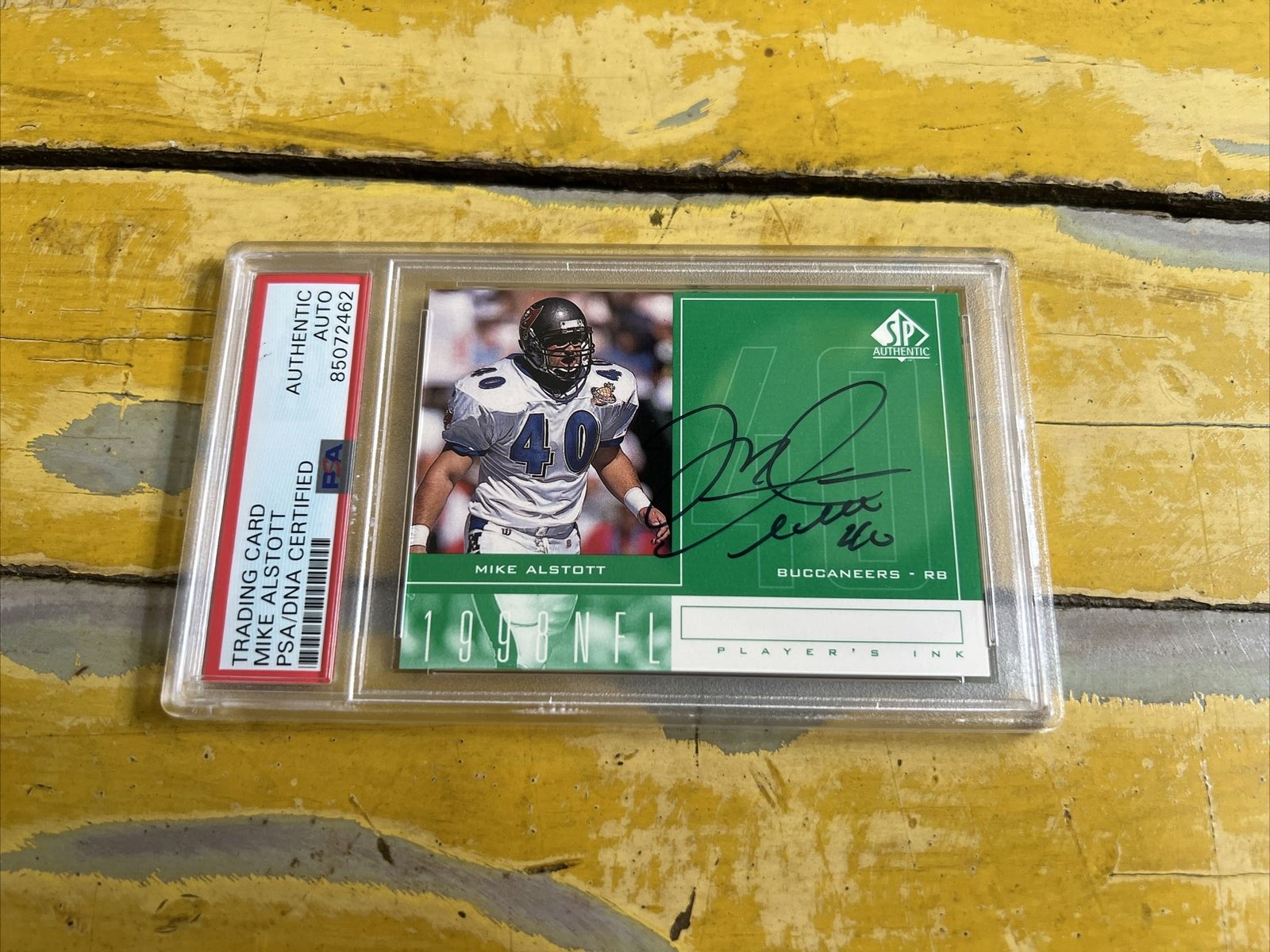 NFL Mike Alstott Autographed Signed 1998 Upper Deck SP Auth. Card PSA Slab