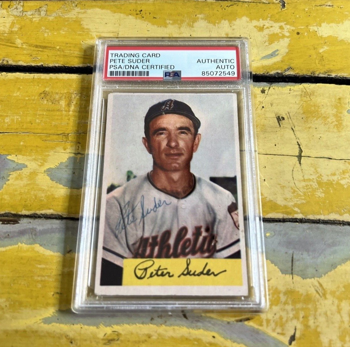 Pete Super Athletics Autographed Signed 1954 Bowman Baseball Card #99 PSA Slab