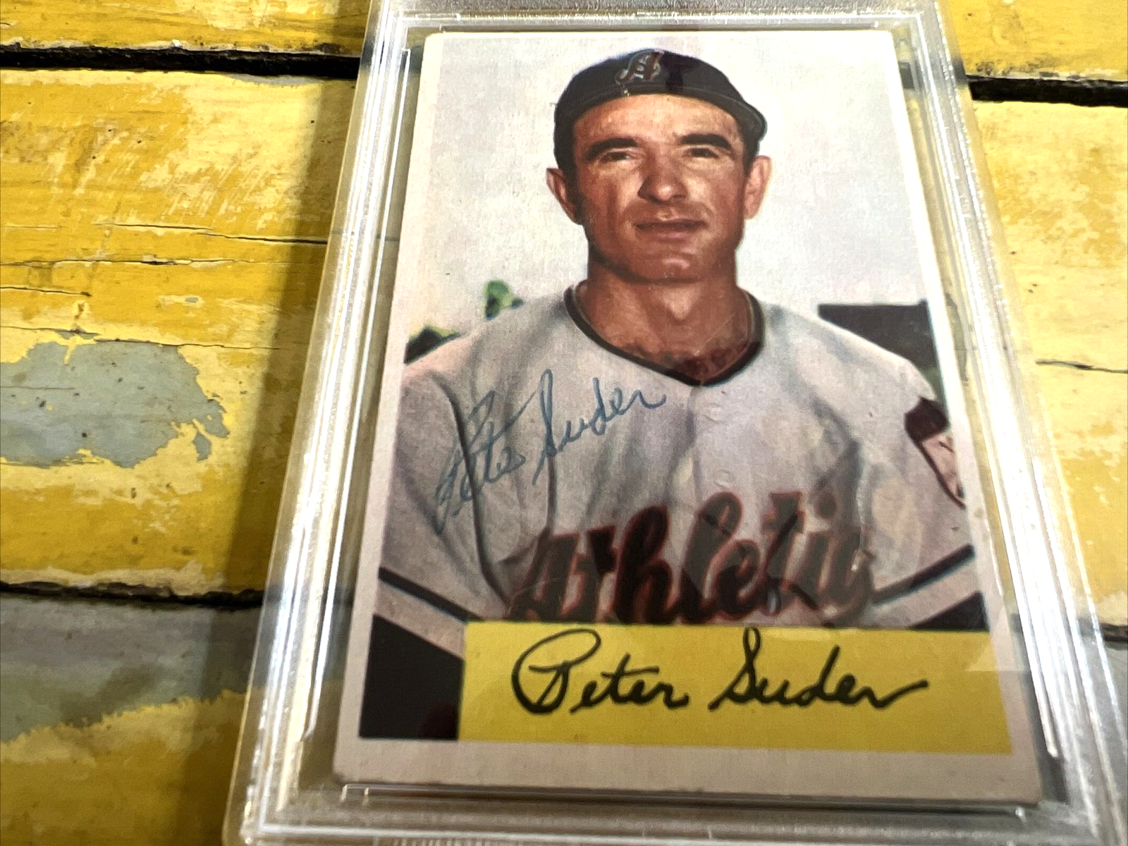 Pete Super Athletics Autographed Signed 1954 Bowman Baseball Card #99 PSA Slab