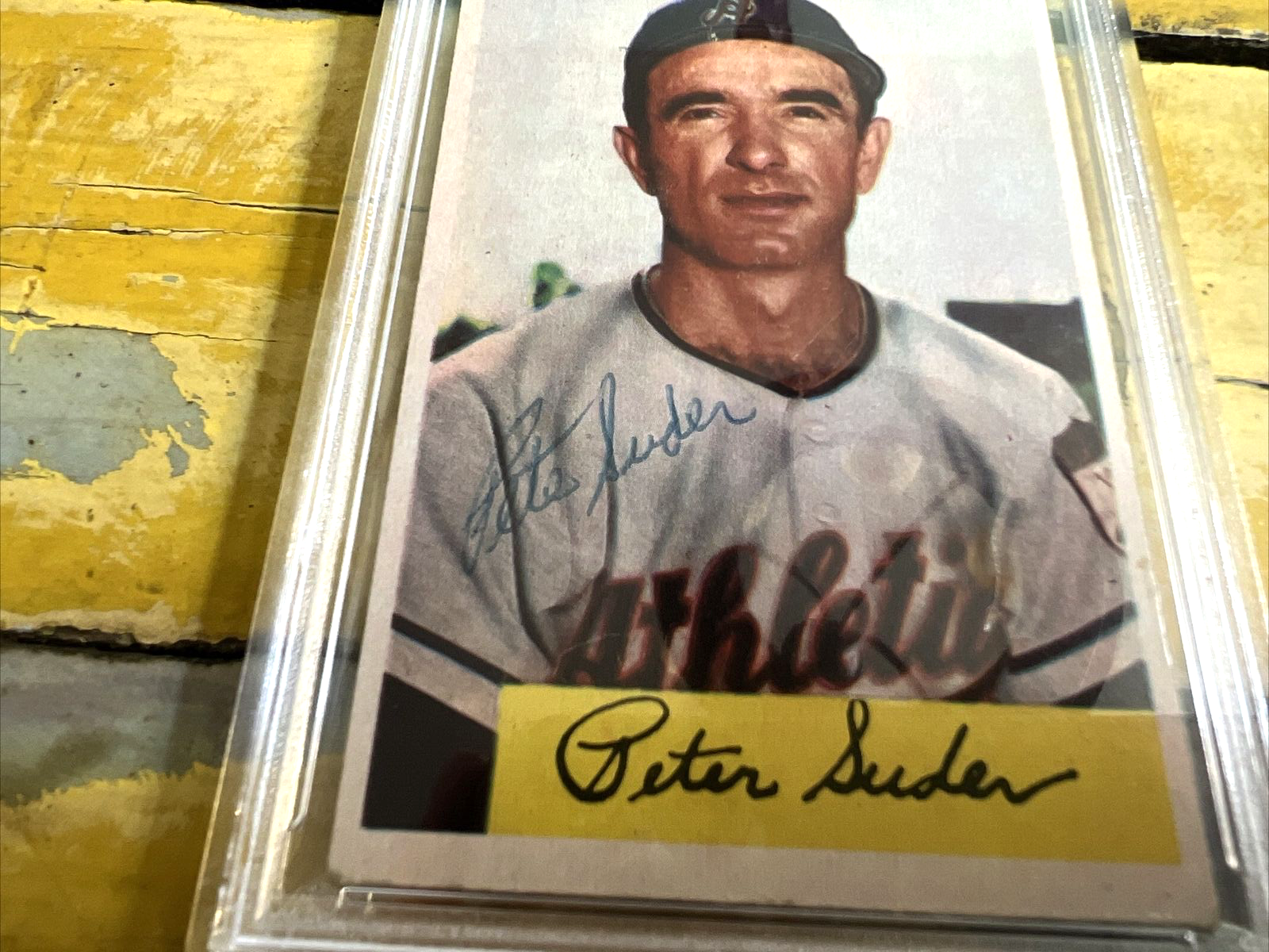 Pete Super Athletics Autographed Signed 1954 Bowman Baseball Card #99 PSA Slab