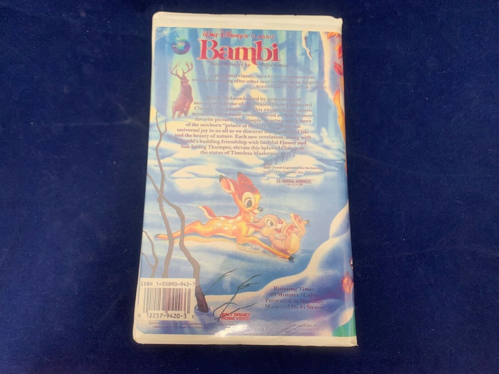 Walt Disneys Classic Bambi VHS Black Diamond The Classics Original Box PreOwned