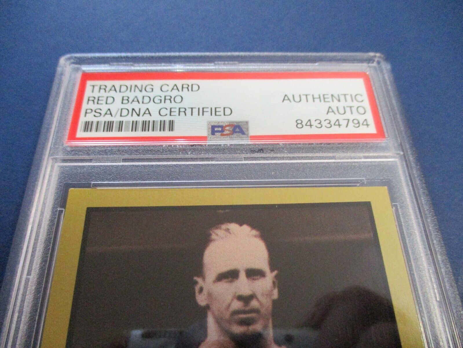 Red Badgro HOF 1981 Autographed Signed 1991 Enor Card #5 PSA Slab Auth.