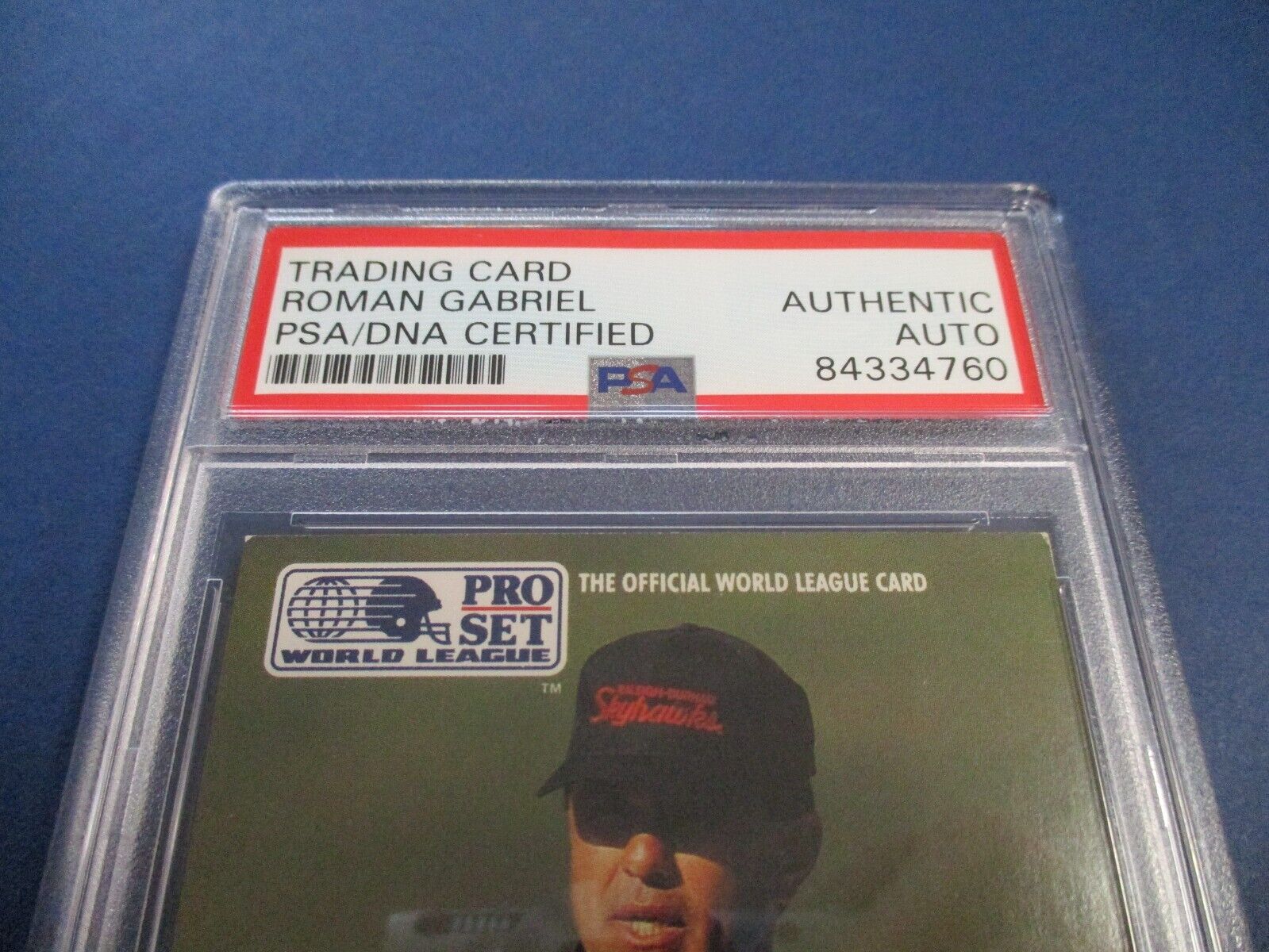 Roman Gabriel Autographed Signed 1991 Pro Set WL Card #24 PSA Slab Auth.