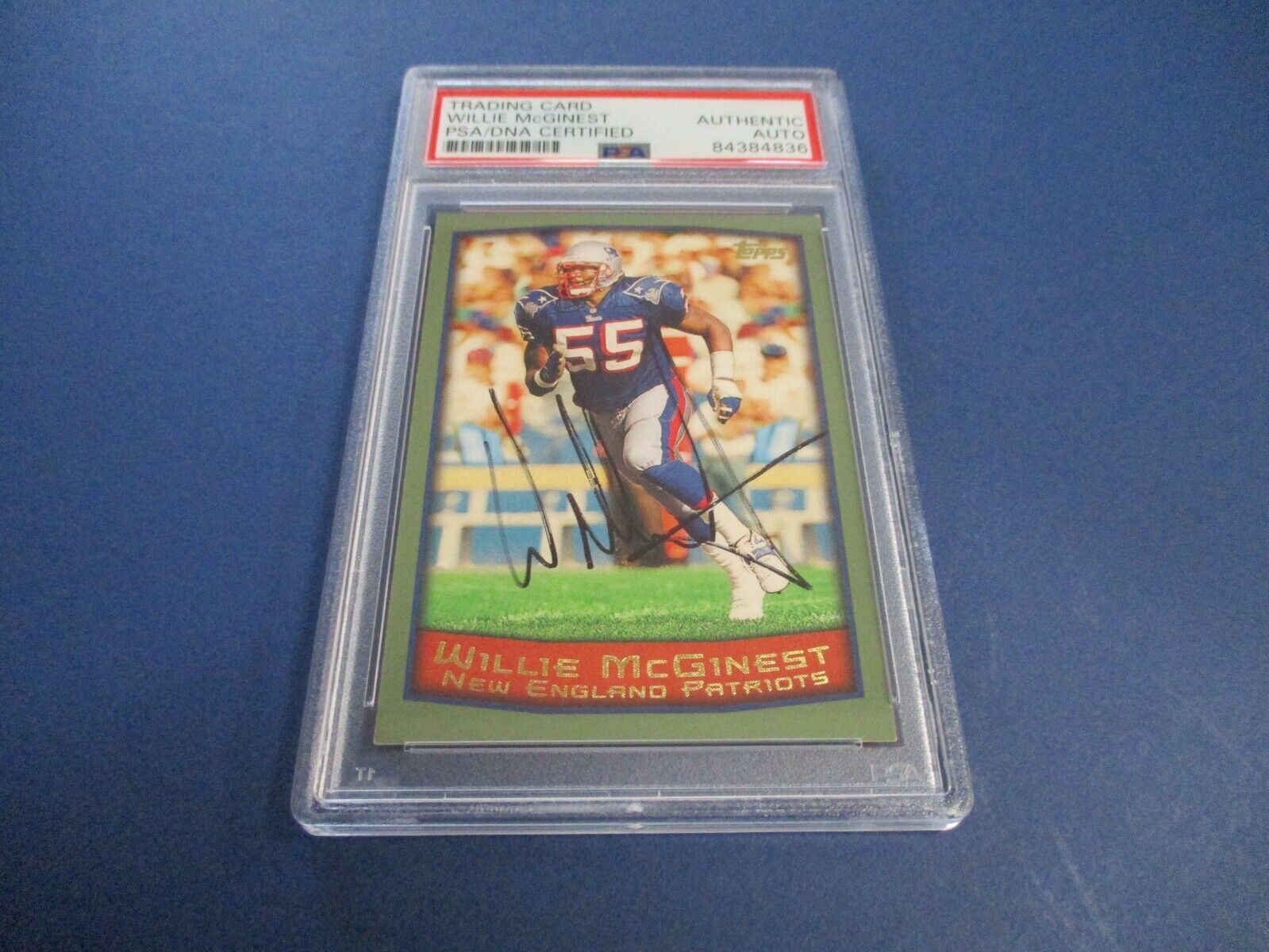 Willie McGinest Patriots Autographed Signed 1999 Topps Card #155 PSA Slab Auth.