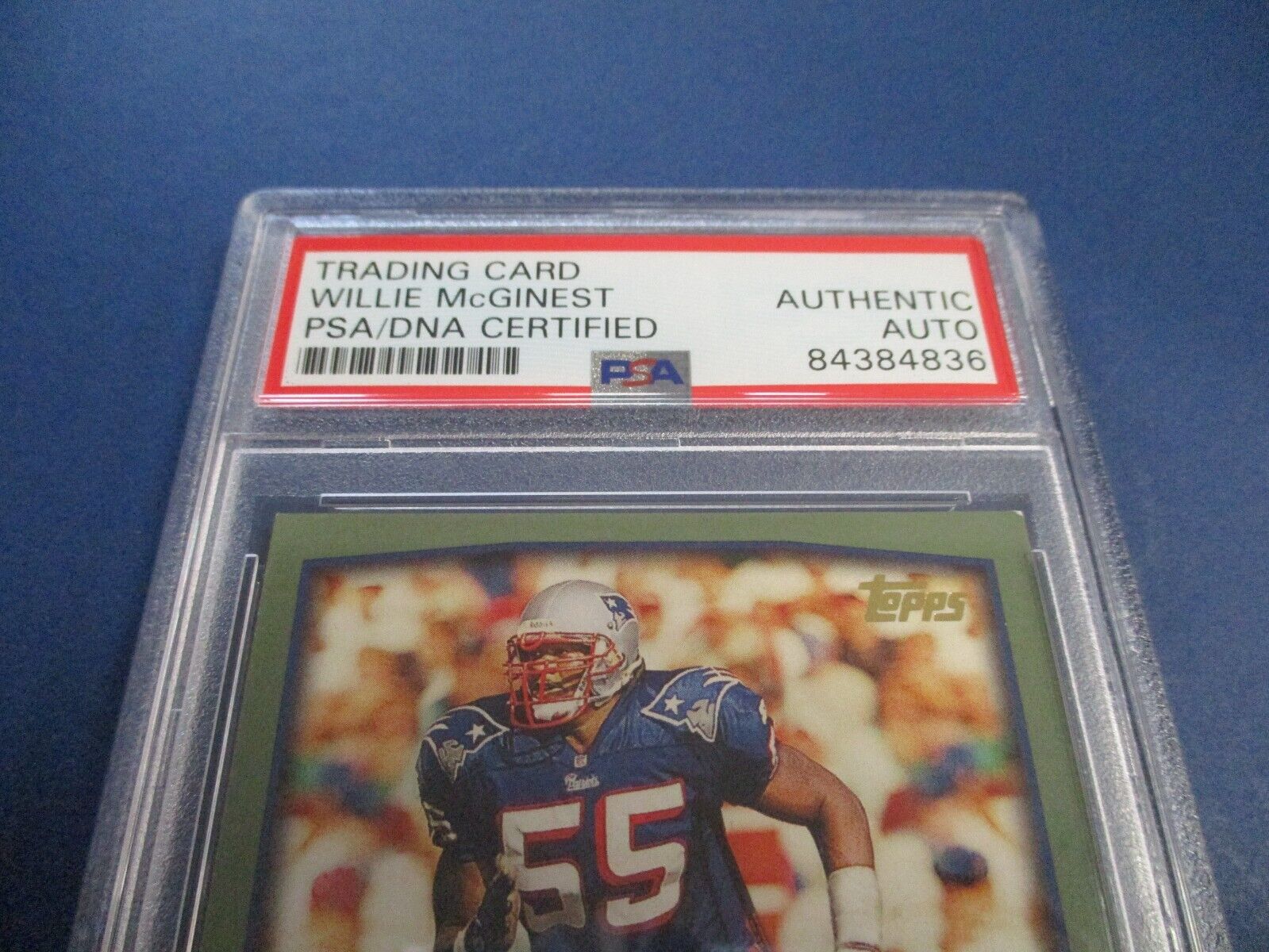 Willie McGinest Patriots Autographed Signed 1999 Topps Card #155 PSA Slab Auth.