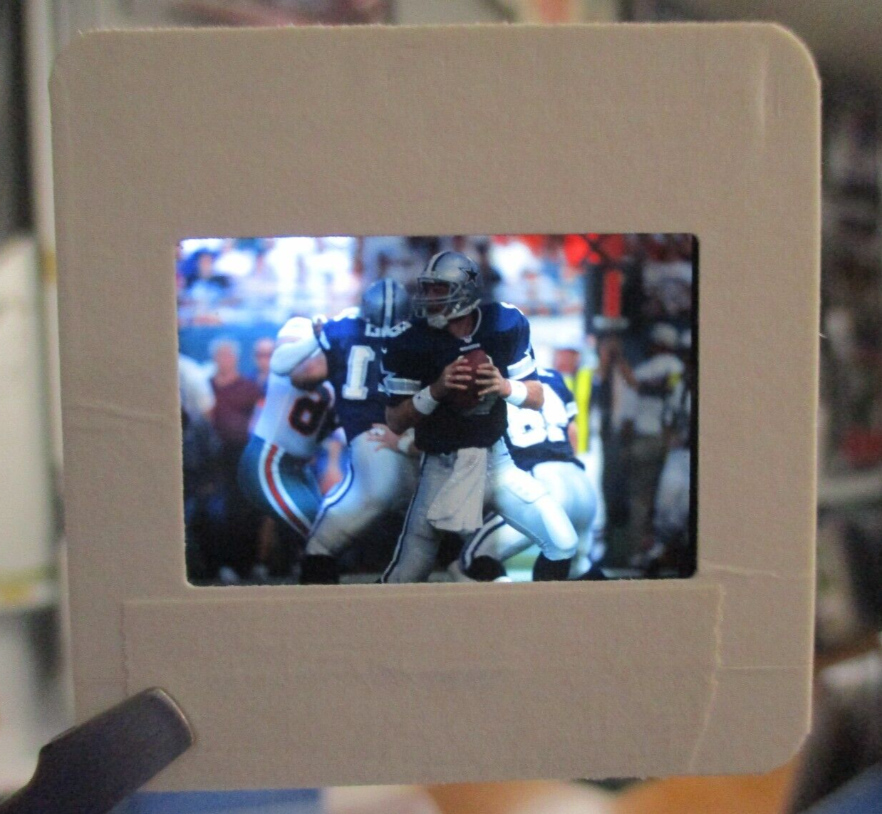 Troy Aikman 1997 Collectors Edge Original Card With 1 35mm Slide Front Of Card