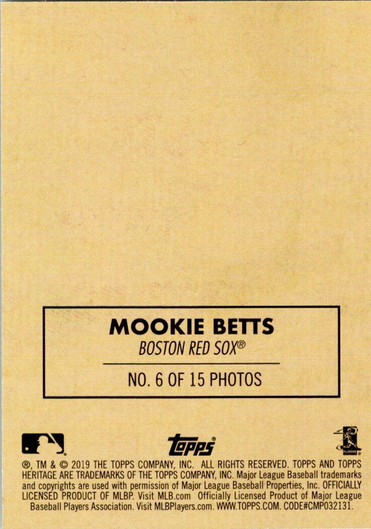 Topps Heritage 2019 Mookie Betts Sticker, Insert and Chrome Card lot of 3