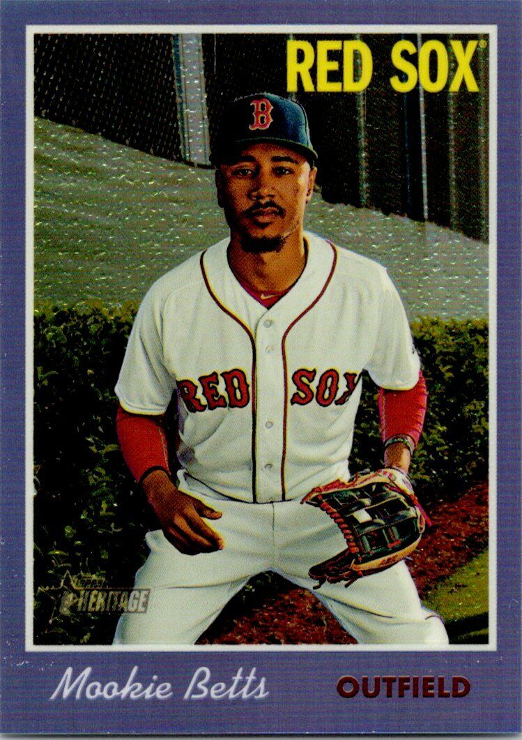 Topps Heritage 2019 Mookie Betts Sticker, Insert and Chrome Card lot of 3