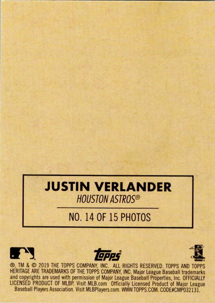 Topps Heritage 2019 Justin Verlander Sticker Walmart lot of 2