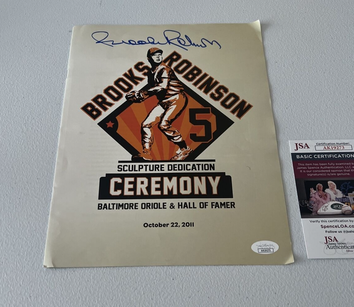 MLB Brooks Robinson Autographed Signed Sculpture Dedication Program JSA COA