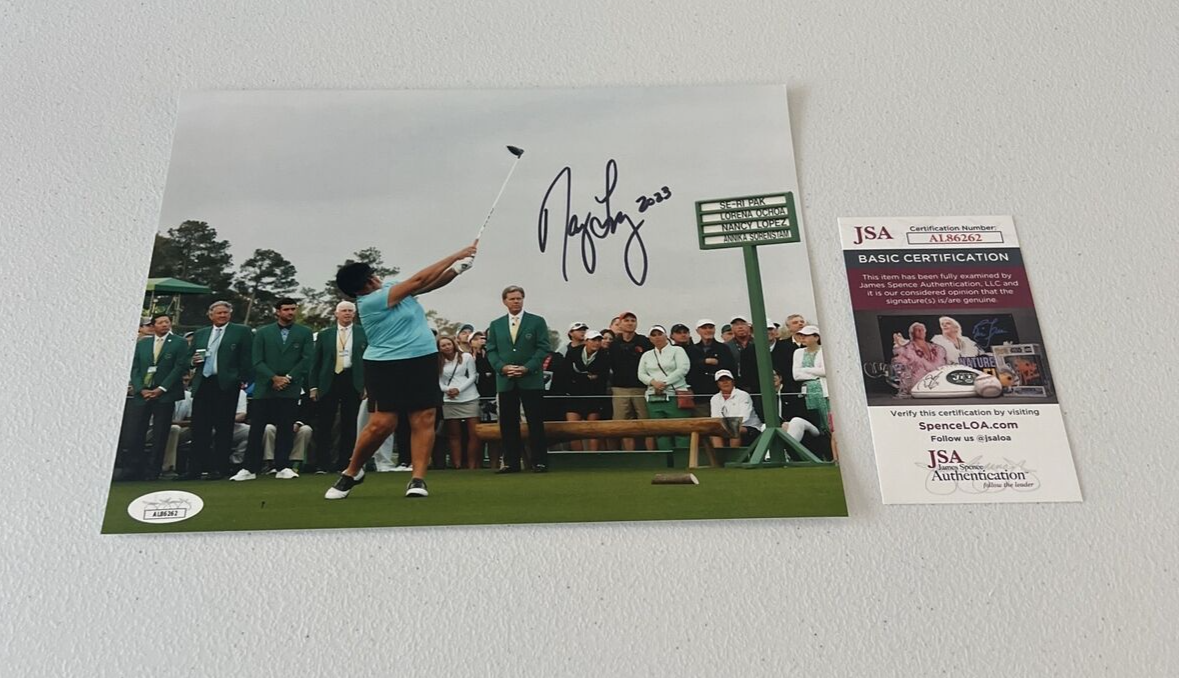 Nancy Lopez "Golf" Autographed Signed 2023 Masters Tee Off 8x10 Photo JSA COA