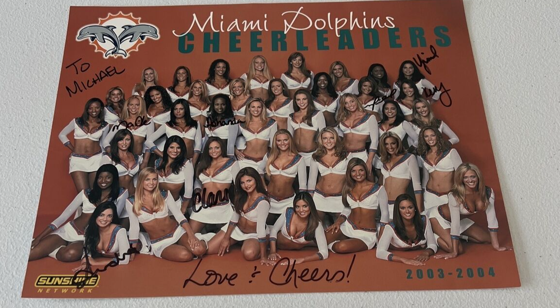 NFL Miami Dolphins Cheerleaders Autographed Signed 2003-2004 8x10 Photo Persona.