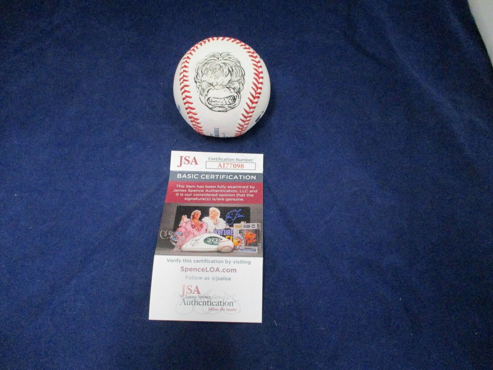 1/1 Hulk Sketched Baseball Autographed by Ron Wilson JSA COA #AI77098