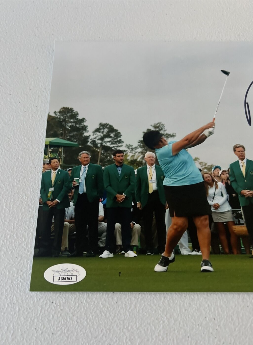 Nancy Lopez "Golf" Autographed Signed 2023 Masters Tee Off 8x10 Photo JSA COA