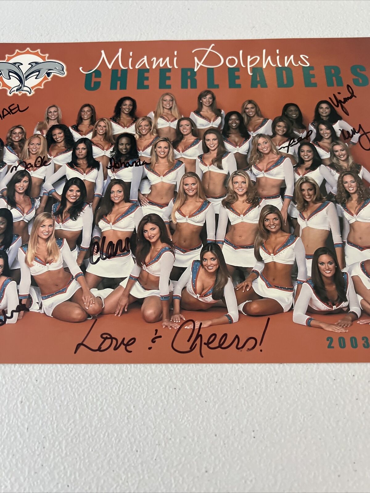 NFL Miami Dolphins Cheerleaders Autographed Signed 2003-2004 8x10 Photo Persona.