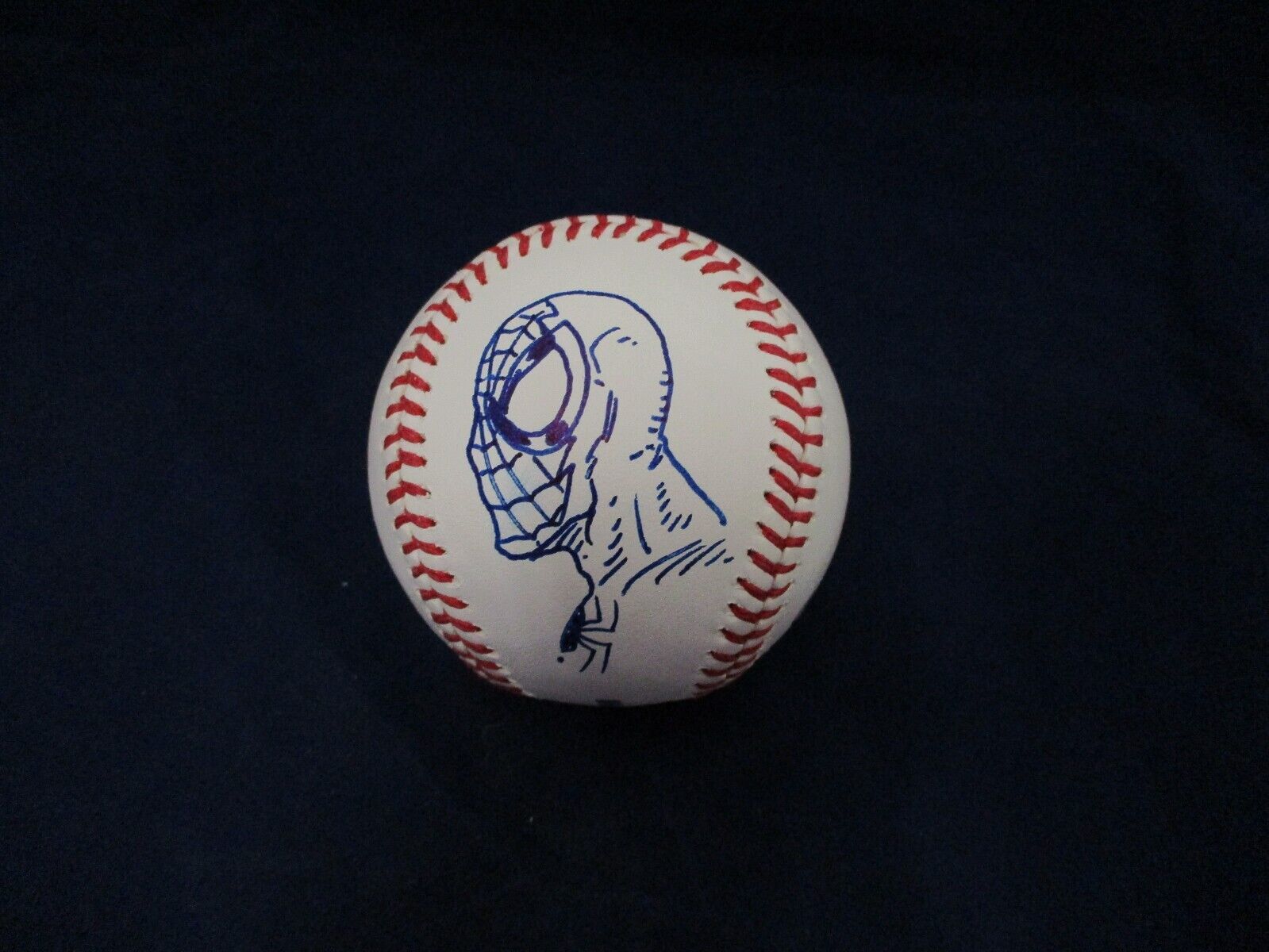 1/1 Spiderman Sketched Baseball Autographed by Sam De La Rosa JSA COA #AI77100