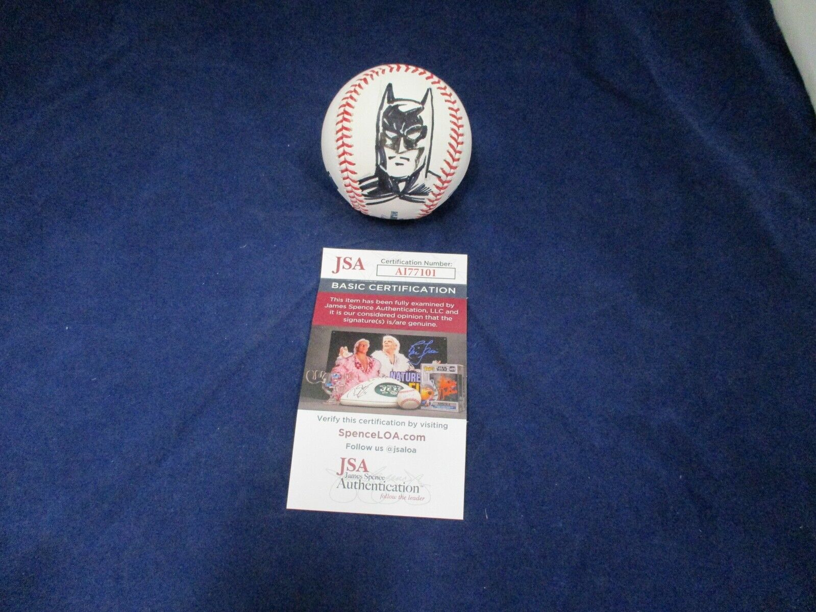 1/1 Batman Sketched Baseball Autographed Signed by Scott Hanna JSA COA #AI77101