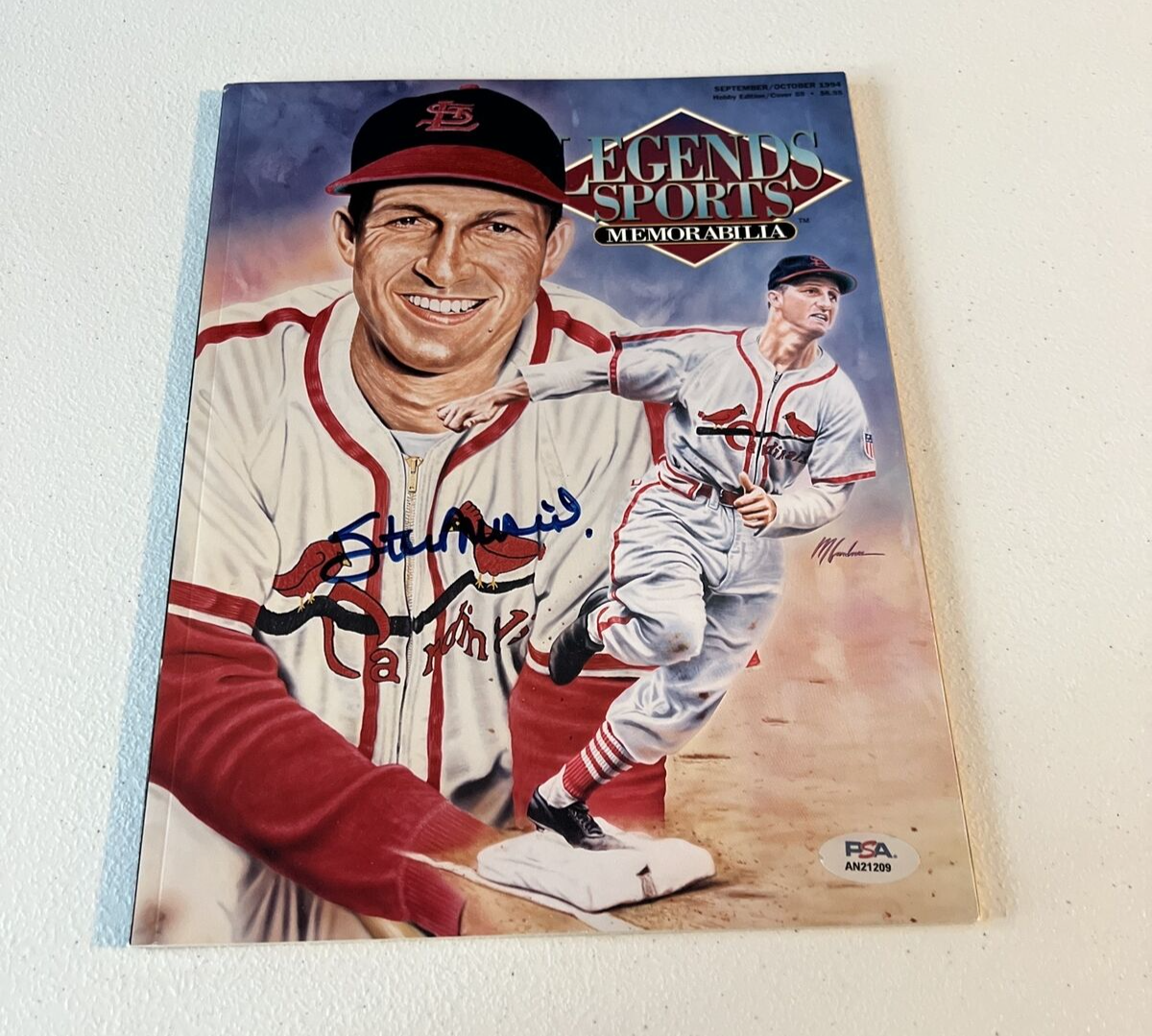 Stan Musial Cardinals MLB Autographed Signed Legends Magazine PSA COA #AN21209