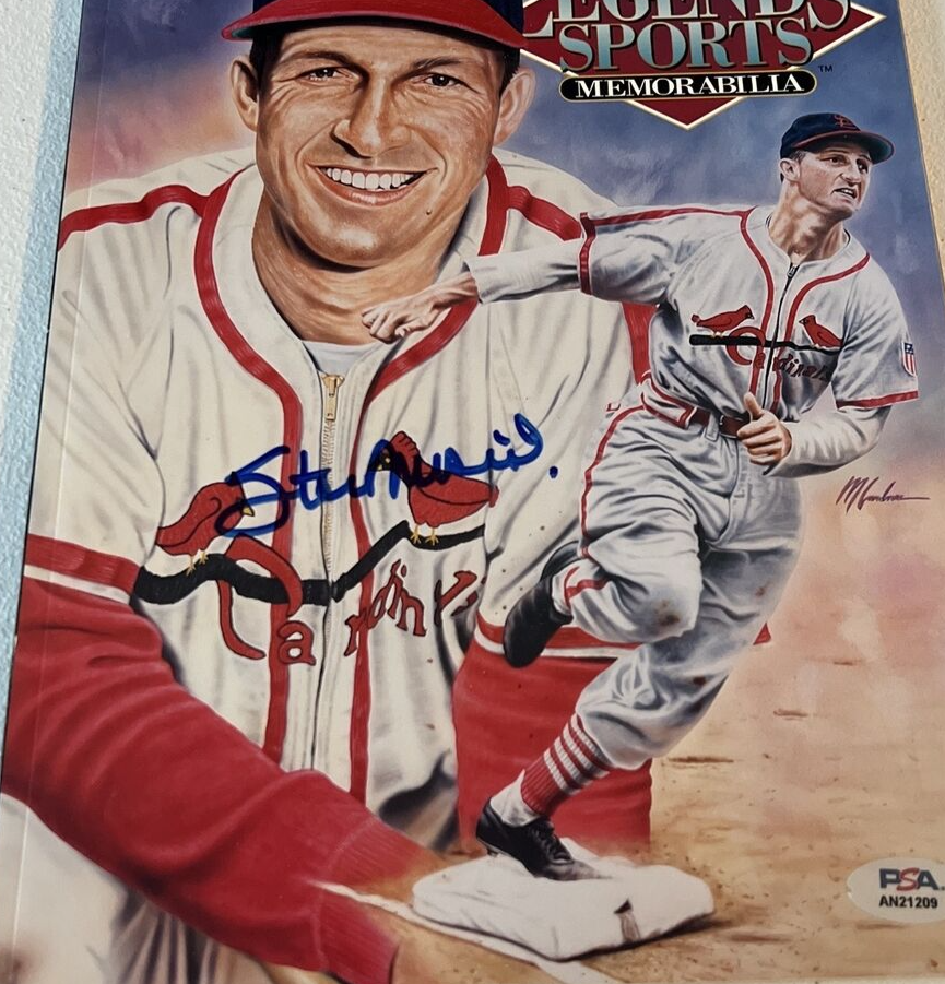 Stan Musial Cardinals MLB Autographed Signed Legends Magazine PSA COA #AN21209