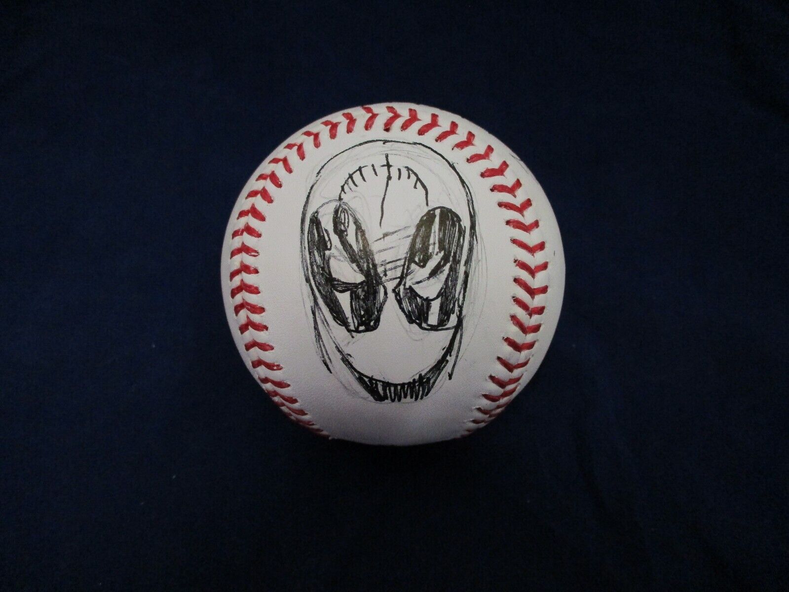 1/1 Deadpool Sketched Baseball Autographed by Joe Rubinstein JSA COA #AI77094