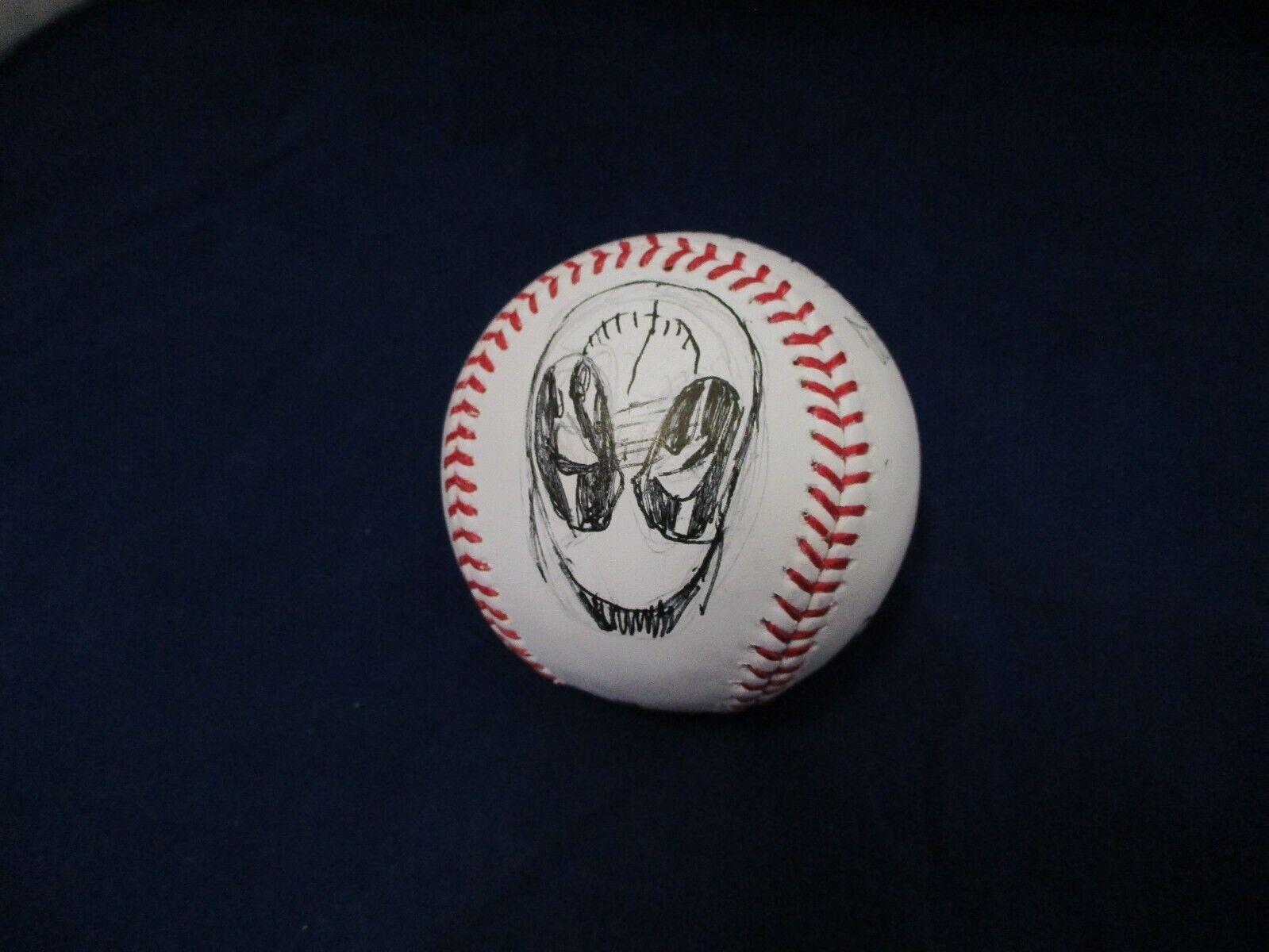 1/1 Deadpool Sketched Baseball Autographed by Joe Rubinstein JSA COA #AI77094