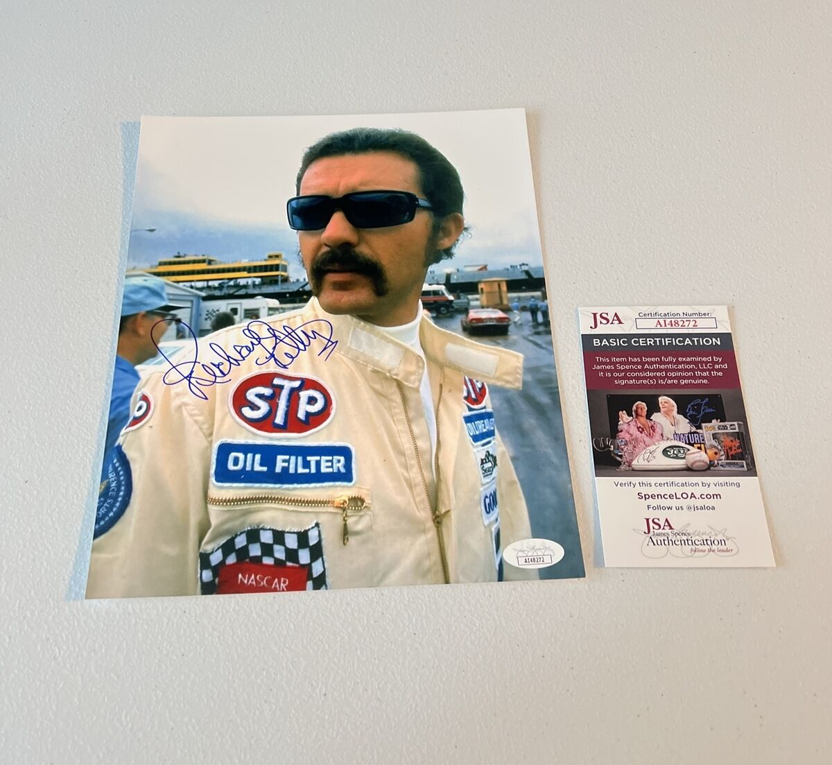 Richard Petty "Auto Racing" Autographed Signed Vintage Shot 8x10 Photo JSA