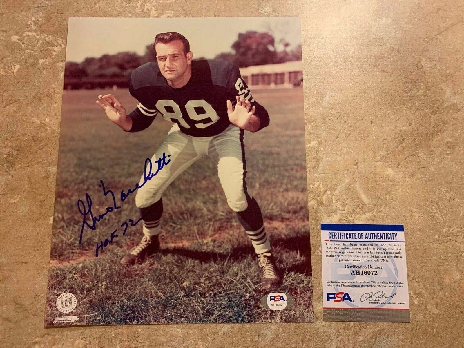 Gino Marchetti Colts Hall of Fame 1972 Autographed 8x10 Photo PSA COA #AH16072