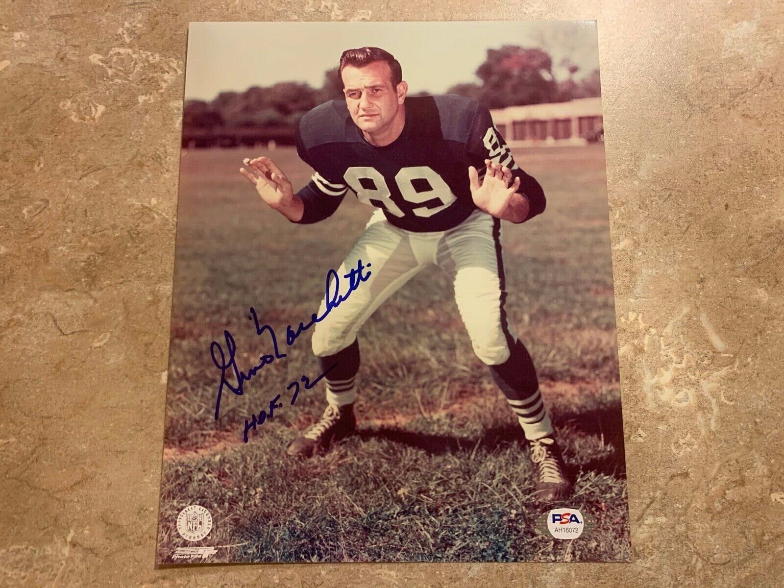 Gino Marchetti Colts Hall of Fame 1972 Autographed 8x10 Photo PSA COA #AH16072