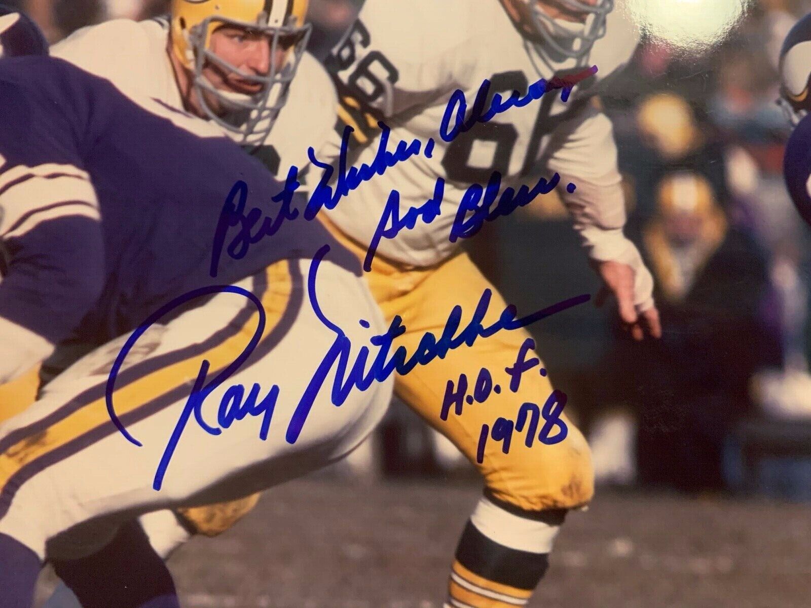 Ray Nitschke Green Bay Packers HOF 1978 Autographed 8x10 Photo JSA COA #N49251