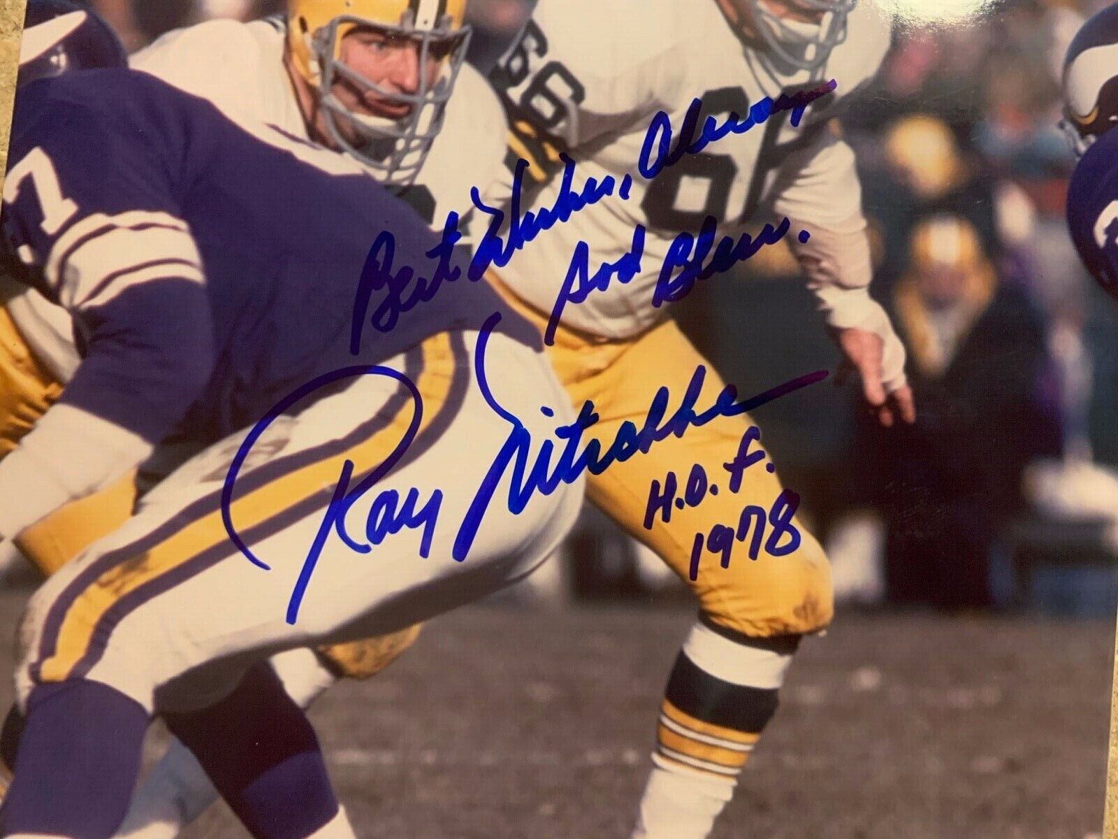 Ray Nitschke Green Bay Packers HOF 1978 Autographed 8x10 Photo JSA COA #N49251