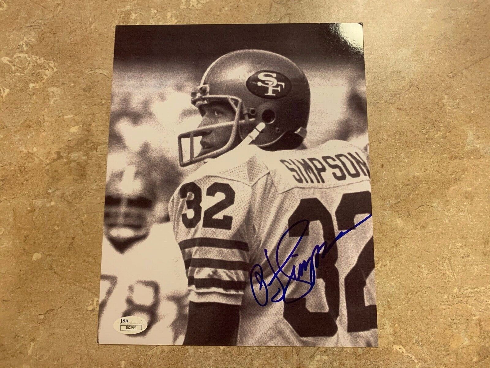 OJ Simpson San Francisco 49ers Autographed 8x10 Sports Photo JSA SOA #I02994