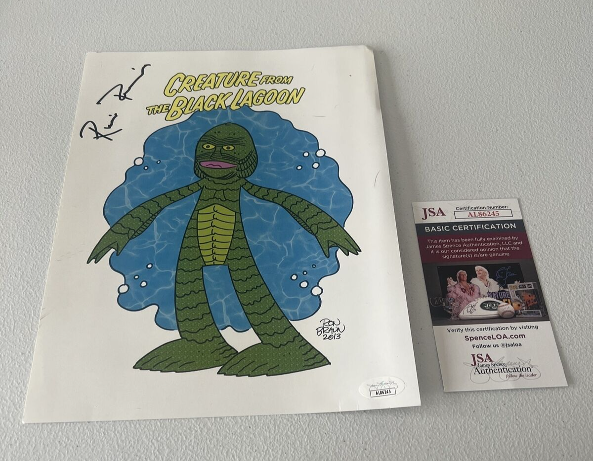 Ricou Browning "Gill Man" Autographed Signed 8x10 Artwork Print JSA COA #AL86245