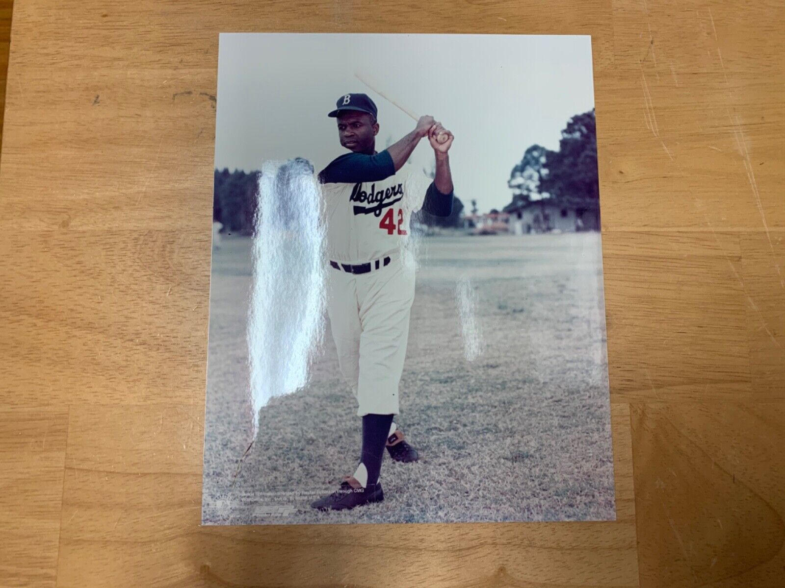 Jackie Robinson Brooklyn Dodgers 8x10 Color Photo A Unsigned