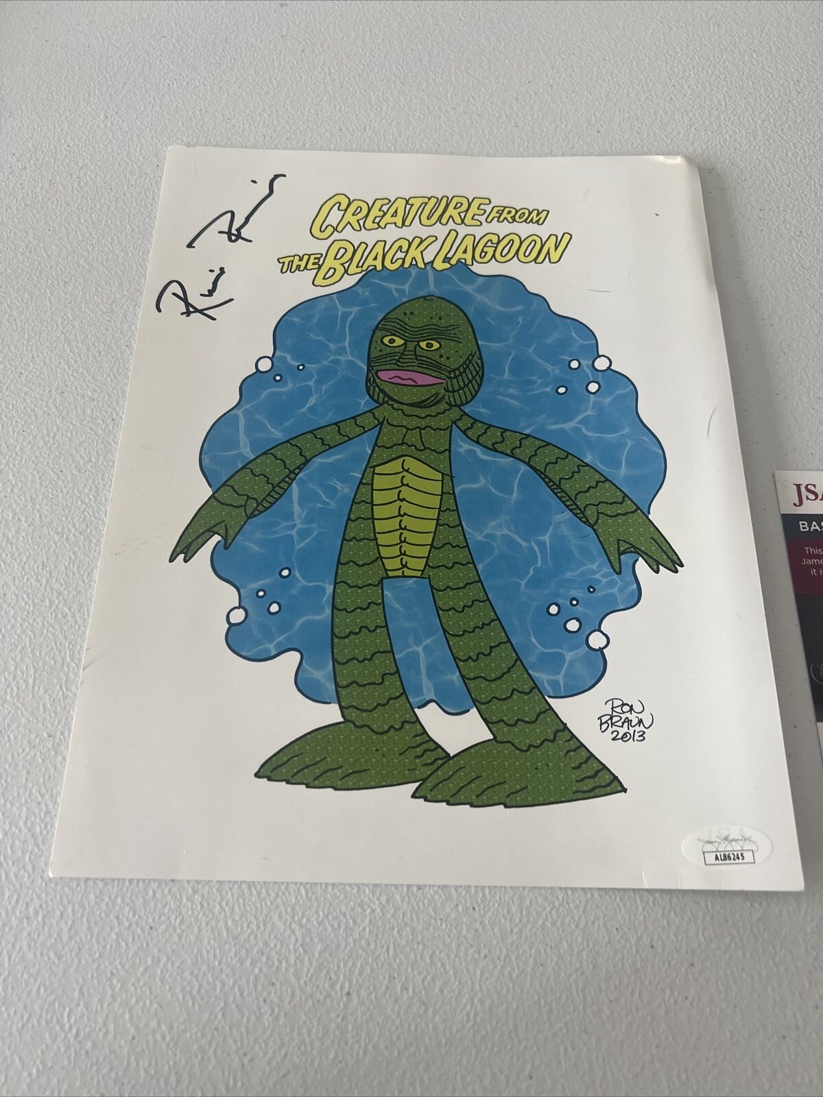 Ricou Browning "Gill Man" Autographed Signed 8x10 Artwork Print JSA COA #AL86245