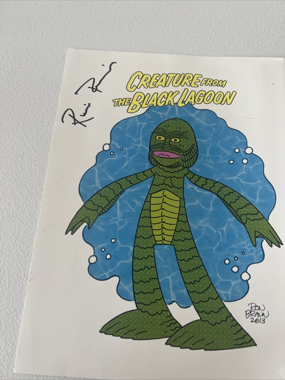 Ricou Browning "Gill Man" Autographed Signed 8x10 Artwork Print JSA COA #AL86245