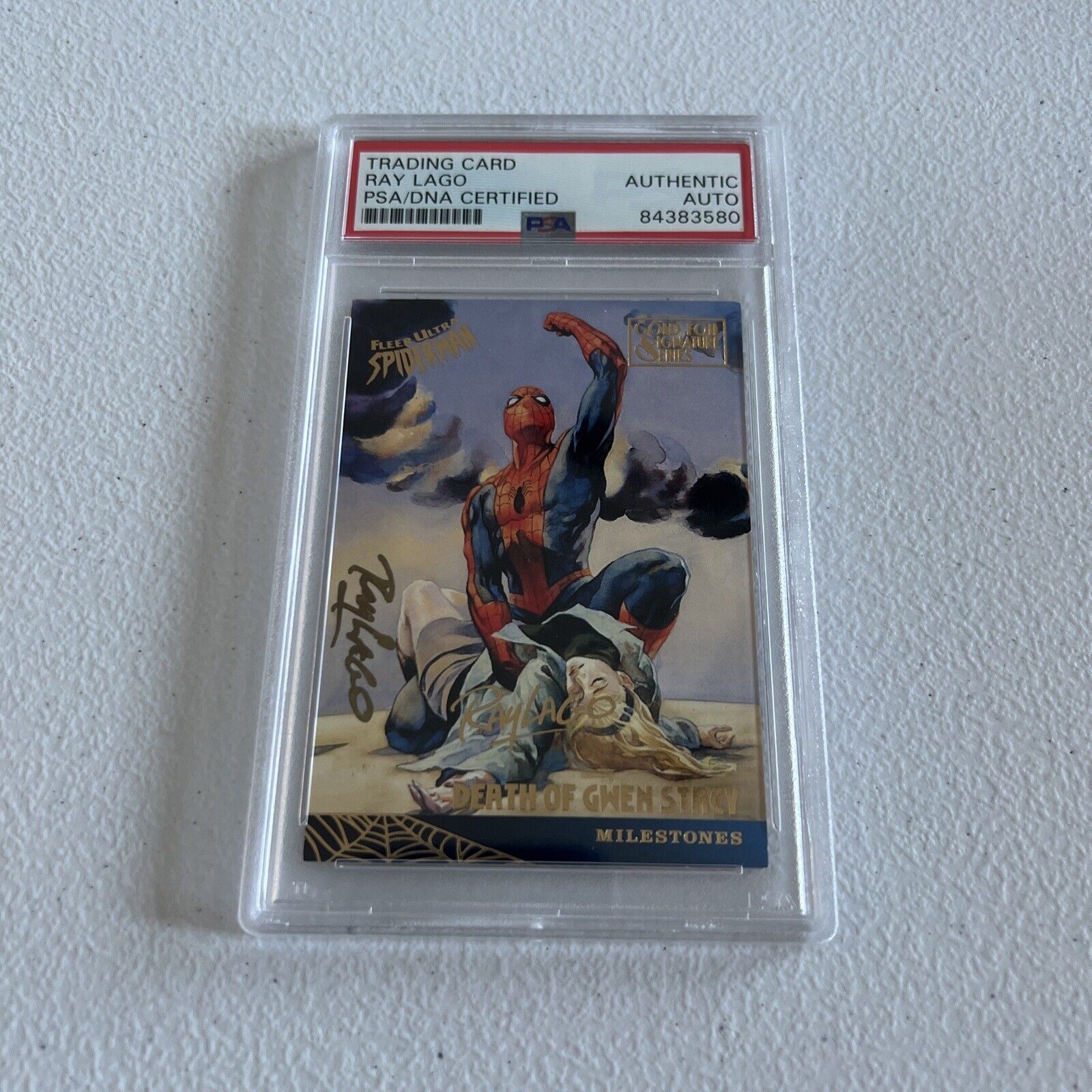 Ray Lago "Artist" Autographed Signed 1995 Marvel Fleer Card #86 PSA Gold Foil