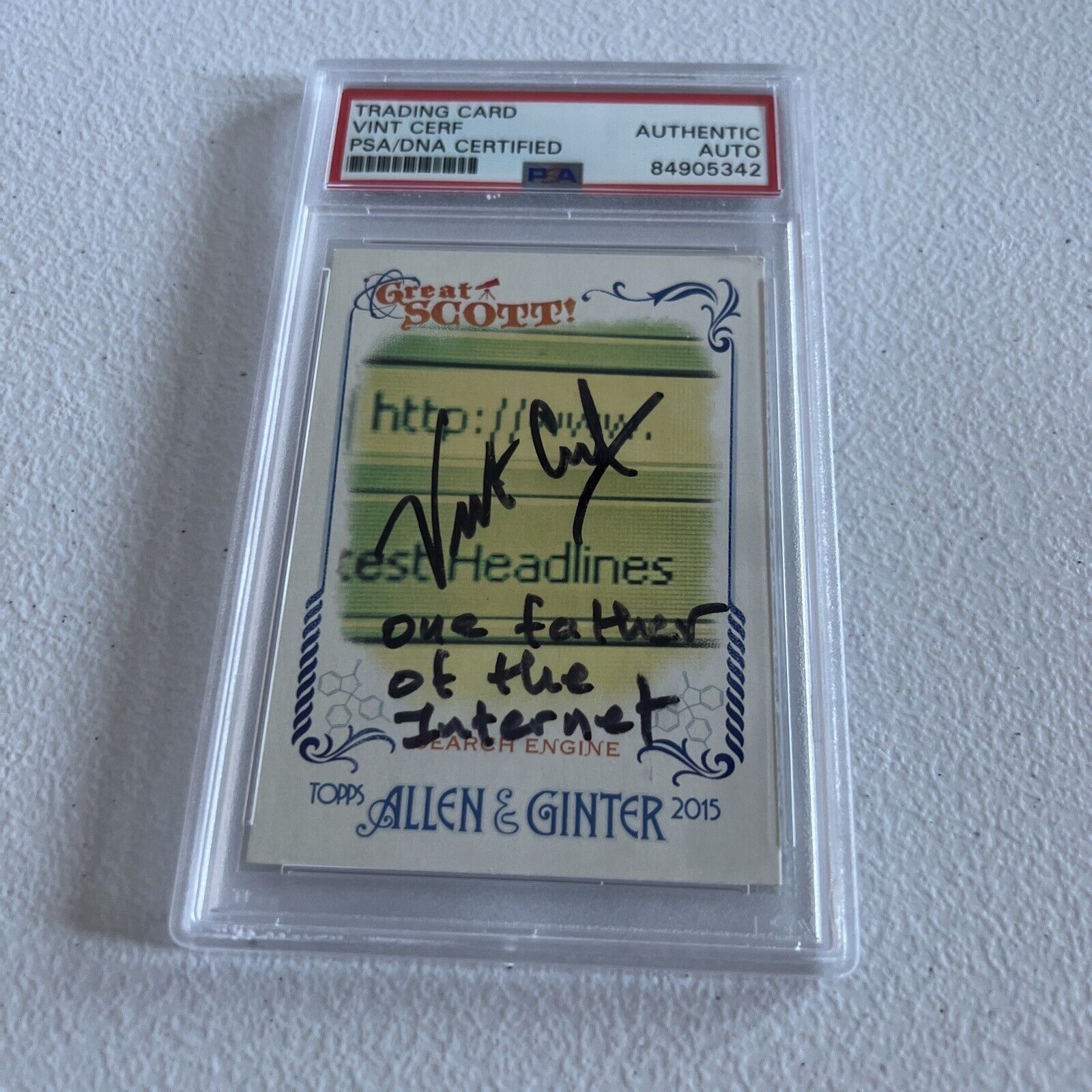 Vint Cerf father of the Internet" Autographed Signed 2015 Topps A&G  #GS-8 PSA