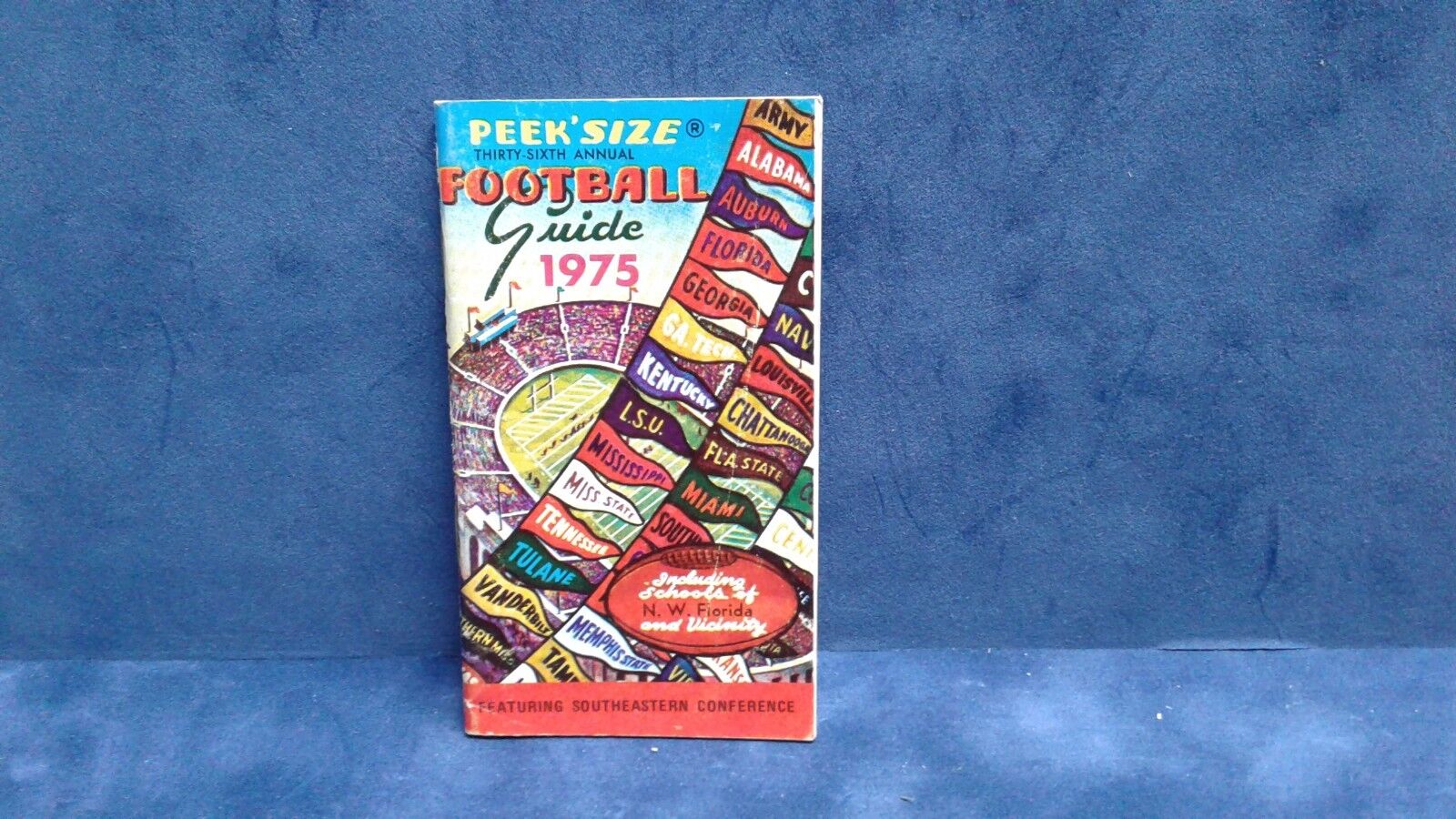 1975 36th ANNUAL PEEK SIZE FOOTBALL GUIDE  FEATURING SOUTHERN ONFERENCE