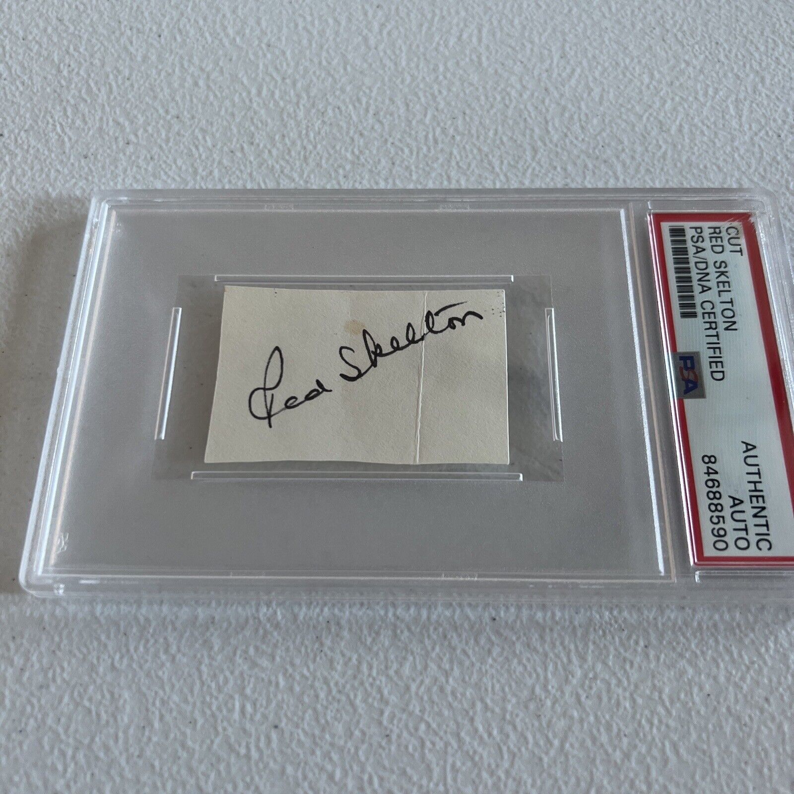 Red Skelton "Entertainer" Autographed Signed Cut Index Card PSA Auth Slab